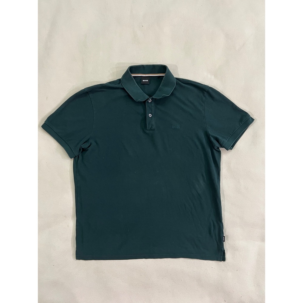 BOSS Green Polo Shirt Mens Large Short Sleeve Casual Golf Athleisure